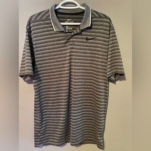 Nike Men's Black and Gray Polo Shirt